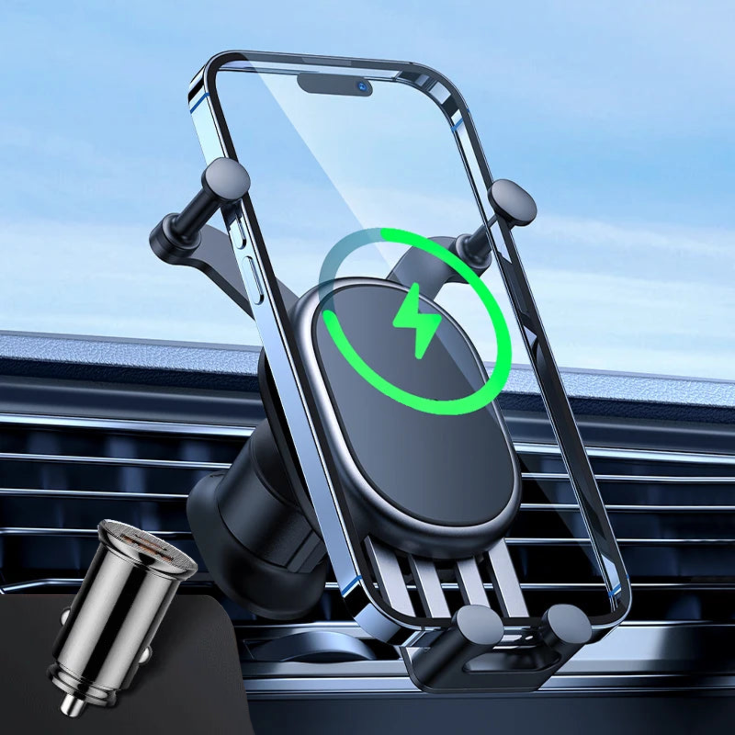 Wireless charging car phone holder