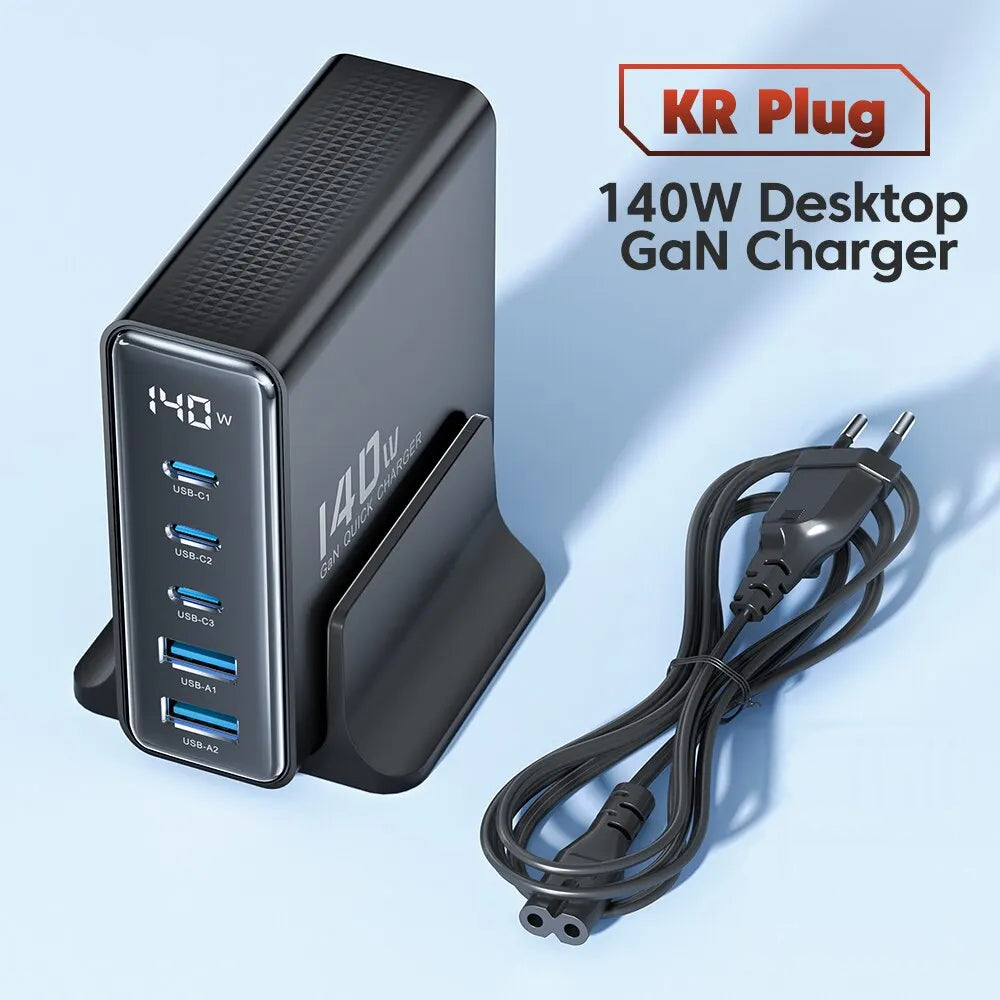 5 in 1 multi-port 140W GaN USB charger