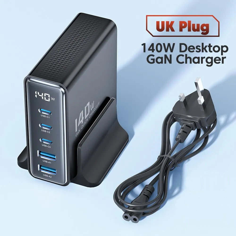 5 in 1 multi-port 140W GaN USB charger