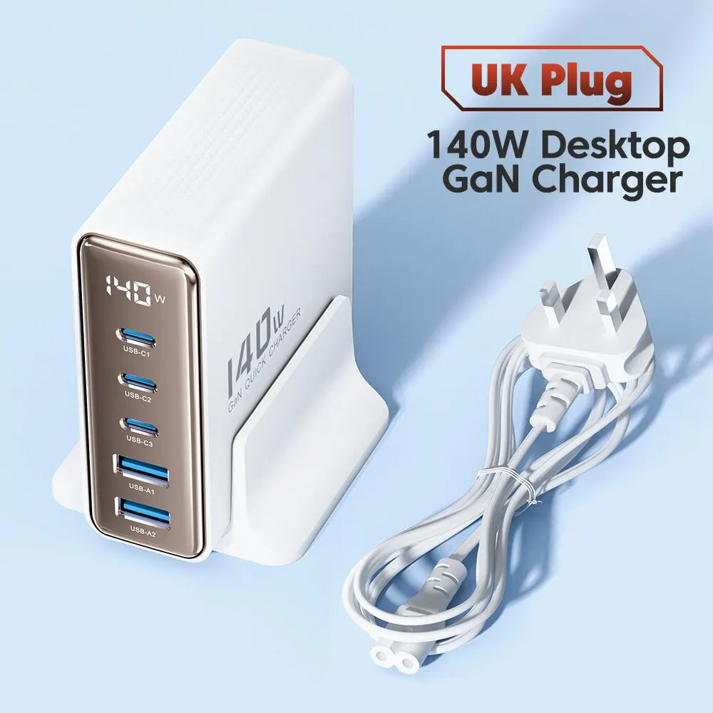 5 in 1 multi-port 140W GaN USB charger